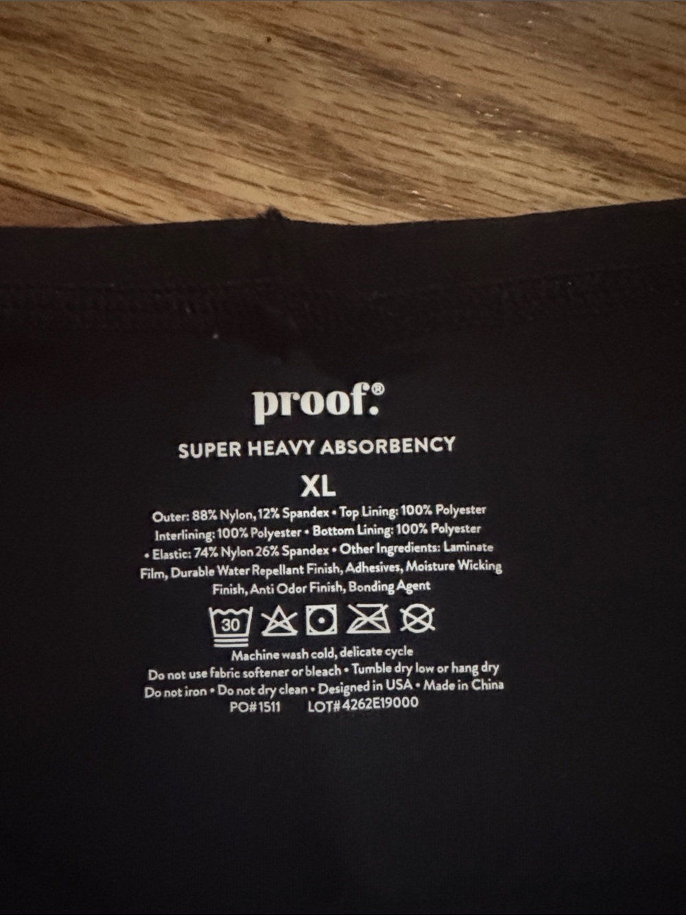 NWT Proof Super Heavy HR PP Brief Size XL Black - Picture 3 of 5